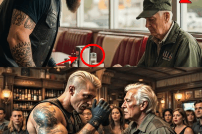 🔥 A Biker Insulted a 68-Year-Old Veteran — But Then a Uniformed Stranger Walked In and Everything Changed Instantly! 🔥